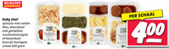  500 daily chef spinazie cordon bleu bloemkool gehaktbal zuurkoolstamppot broccoli stamppot schaal zuurkool la creme be bloem 