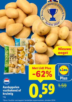  1 vastkokende aardappelschijfjes appelen 1kg supermarkt groente fruit nieuwe oogst bodem aardappelen vastkokend kruimig versrapport landelijke supermarkten oktober 