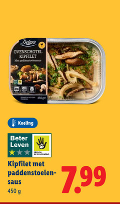  450 ovenschotel kipfilet paddenstoelensaus ge koeling beter leven dieren bescherming paddenstoelen saus 
