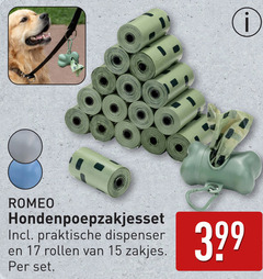  hondenpoepzakjes 15 17 romeo dispenser rollen zakjes 