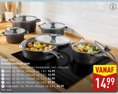  braadpan hapjespan koekenpan 1 2 3 4 5 18 20 24 28 gietaluminium pan soorten kookplaten inductie ca. cm inhoud l 2.5 stuk 