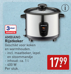  1 400 3jaar rijstkoker koken warmhouden maatbeker lepel stoommandje inhoud ca. l warm cook stuk 