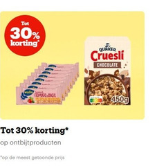  30 quaker cruesli chocolate tomato basil ontbijtproducten 