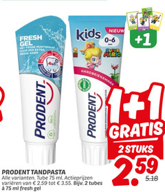  prodent tandpasta 1 2 fresh gel frisse muntsmaak adem 4in1 kids super mario aardbeiensmaak tube ml varieeren tubes bescherming gaatjes stuks 