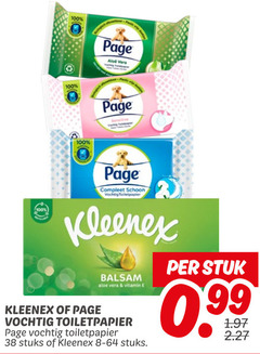  kleenex page vochtig toiletpapier tissues 100 aloe vera sensitive schoon balsem vitamin stuks stuk 