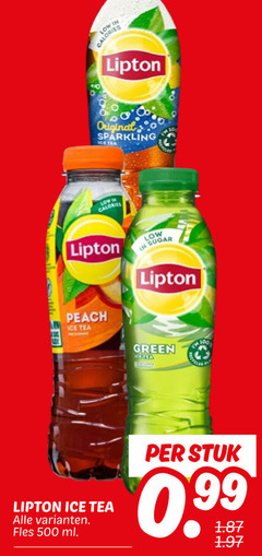  lipton ice tea 100 500 calories original sparkling sa peach sugar green fles ml stuk 