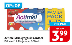  danone actimel drinkyoghurt 10 12 100 fraise 1 3 vitamine aardbei pak ml family pack 