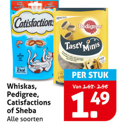 kattensnacks hondensnacks delicieux catisfaction fresh pack pedigree tasty minis whiskas satisfaction sheba soorten stuk 
