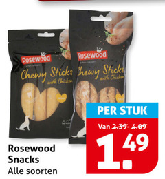  hondensnacks 1 rosewood chewy sticks with chicken snacks soorten grain stuk 