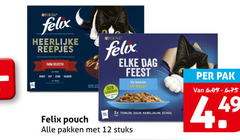  felix kattenvoer 12 100 purina reepjes farm 3x rund kip eend saus dag feest vis gelei tonijn zalm kabeljauw schol pouch pakken stuks pak 