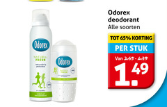  odorex deodorant 65 natural fresh activity protection alcohol soorten stuk 