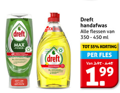  dreft afwasmiddel 55 4x hinder anti fuite platinum quickwash handafwas flessen ml fles 