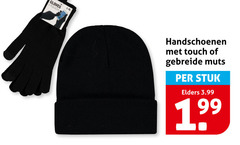  gloves l xl handschoenen touch gebreide muts stuk elders 3.99 