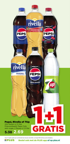  rivella 7-up pepsi cola frisdrank 1 2 50 cranberry licht sprankelend taste zero sugar cherry flavour original refreshing lemon lime up flessen 5 liter combinatie plus.nl 