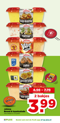  salade 2 heetste www.msc.org johma twente kip kerrie fc farmer vlam zalm beter leven volendam bescherming gevuld eitje brood toastsalade bakjes go ahead eagles 3.99 plus.nl 
