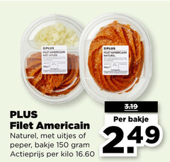  150 filet americain uitjes naturel peper bakje actieprijs kilo 