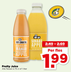  fruitdrank 1 100 smoothie banaan mango passievrucht appel fruity juice flessen liter sap sinaas natuurlijke vitamine puur geperst fles 