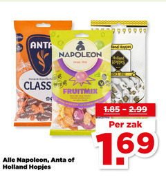  anta napoleon land hopjes holland verzorgende keelpastilles fruitmix frisse fruit bonbons aux kern yan zuur poeder avec coeur poudre since zak 