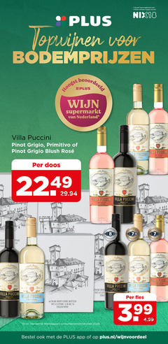  rode wijn rose witte 7 8 18 25 750 jaar legitimatie alcohol nix18 topwijnen wijnen bodemprijzen beoordeeld supermarkt nederland lite villa puccini pinot grigio primitivo blush rosee doos la mm ml conic bottles italian wine consumentenonderzoek fles 3.99 plus.nl wijnvoordeel 