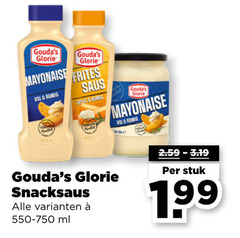  goudas glorie mayonaise snacksaus frites saus romig zacht ml stuk 1 99 