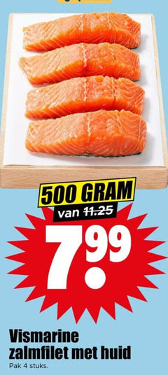  zalmfilet 4 500 vismarine huid pak stuks 