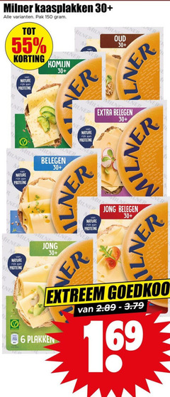 milner kaasplakken 6 55 150 30 pak nature rijk oud komijn belegen ei min jong ming men extreem 