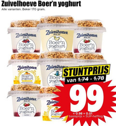  zuivelhoeve vruchtenyoghurt 99 yoghurt beker bosvruchten aardbei boer naturel mango basisprijs heffing 