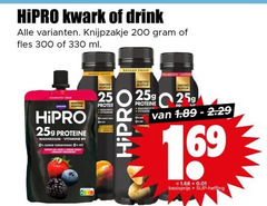  kwark drinkyoghurt 200 300 330 drink knijpzakje fles ml proteine magnesium vitamine suiker vet banaan framboos aardse receptuur basisprijs heffing 
