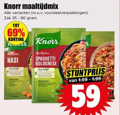  knorr maaltijdmix 35 69 80 150 zak nasi belofte spaghetti bolognese groente pp personen 