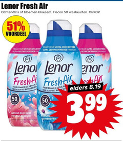  lenor wasverzachter 50 fresh air ochtendfris bloemen bloesem flacon wasbeurten voordeel ultra geconcentreerd geconcentreerde fris frais buiten lavages jardins fleurs fleurige synthetisch parfum fraiche elders 3.99 