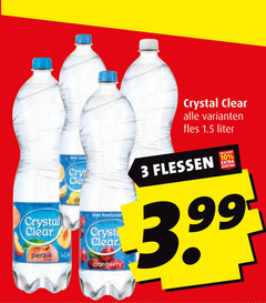  crystal clear fruitdrank 3 10 perzik cry cranberry fles liter flessen 3.99 