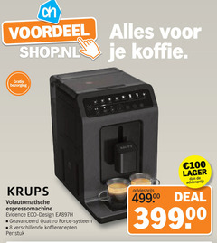  krups espressoapparaat 8 100 voordeel koffie volautomatische espressomachine evidence eco design geavanceerd quattro force systeem koffierecepten stuk deal 