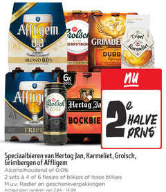 hertog jan karmeliet grolsch grimbergen affligem speciaalbieren 2 4 6 9 16 alcoholvrij meesterschap 0.0 blond zacht rijk rijke zoet abbaye 1128 mout fruitig moutig b belgisch bier biere belge akc tripel anno 6x kanon halve blikjes radler geschenkverpakkingen varieeren 