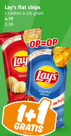  lays chips 1 2 flat zakken taste lay natur less paprika flavour kilo pack 