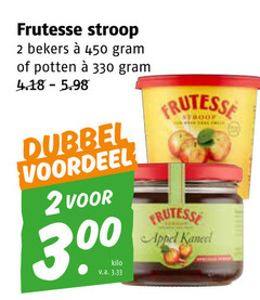  frutesse appelstroop 2 330 450 stroop bekers potten dubbel voordeel kilo v.a. appel kaneel 