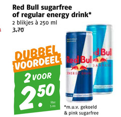  red bull energiedrank 2 250 sugarfree regular energy drink blikjes ml dubbel voordeel liter m.u.v gekoeld pink 