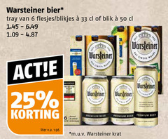  warsteiner blikjes bier 6 25 33 50 tray blik liter v.a. premium beer beef m.u.v krat 