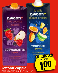  gwoon fruitdrank 32 100 coolste zappie chillen bosvruchten soorten pakken 1 5 liter tropisch vitamine pak 