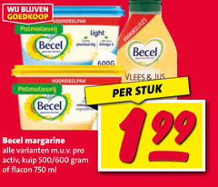  becel margarine olie en vetten 3 750 light ingredient pro activ kuip 500 600 flacon ml vlees jus stuk 