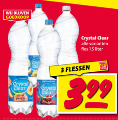  crystal clear fruitdrank 3 10 perzik cry cranberry fles liter flessen 