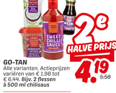  go-tan oosterse keuken chilisaus woksaus 2 500 coconut go tan visjes sweet chilli sauce wok varieeren flessen ml halve 