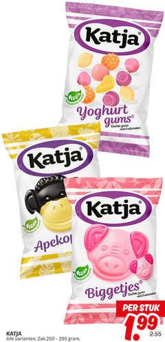  katja snoep 250 gelatine yoghurt gums zachte fruitsmaken ge zak biggetjes stuk 