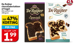  boterhamvlokken hagelslag 60 200 1860 1 vacuvin ruijter chocoladevlokken hagel pakken pak certified puur cacao cacaobestanddelen vlok feest 