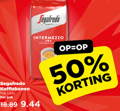  segafredo koffiebonen 1 50 zanetti pak kilo intermezzo gusto 