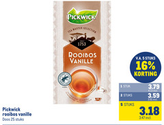  pickwick thee 1 2 5 16 25 250 rooibos vanille doos stuks tea master selection since people nature avec la with vanilla flavor stuk v.a. 