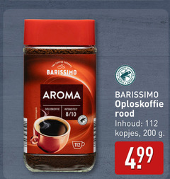  barissimo oploskoffie 200 coffee experts aroma intensiteit 8 10 nature rood inhoud kopjes 