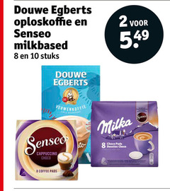  douwe egberts senseo oploskoffie koffiepads 2 8 10 milkbased stuks 5 verwenkoffie cappuccino choco coffee pads to milka posities 
