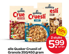  2 4 quake red fruits quaker nuts chocolate cruesli granola 350 450 stuks 