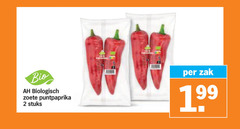  puntpaprika 2 bio biologisch zoete stuks zak 