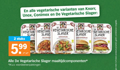  2 vegetarische knorr unox conimex slager be vegetarisch slagers stuks 5.99 maaltijdcomponenten m.u.v productvarianten combineren 